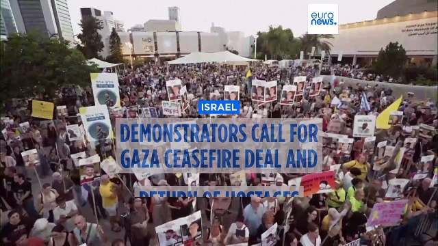 Rally held in Tel Aviv to call for the release of the remaining hostages held in Gaza