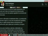Vicepresidenta Delcy Rodríguez desmiente fake news de Bloomberg sobre la economía venezolana