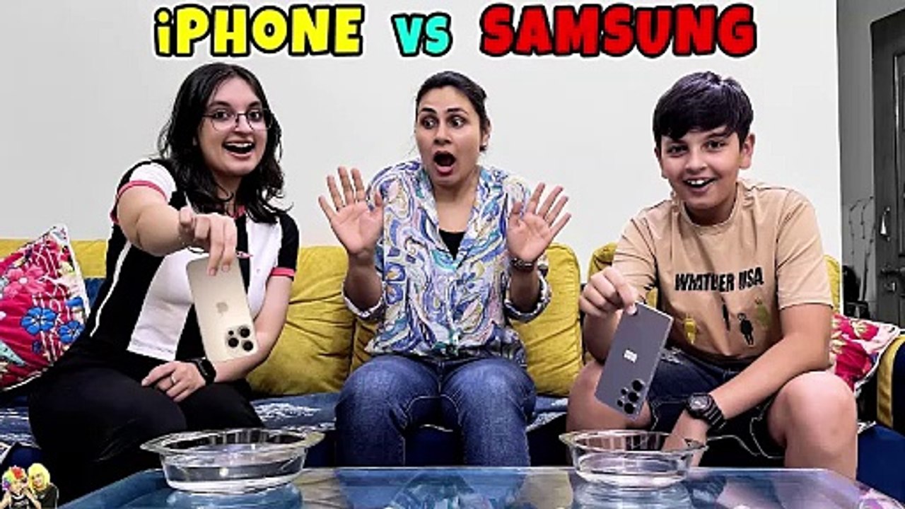 IPHONE VS SAMSUNG _ Water Test _ iPhone 16 pro and Samsung S25 Ultra _ Aayu and Pihu Show