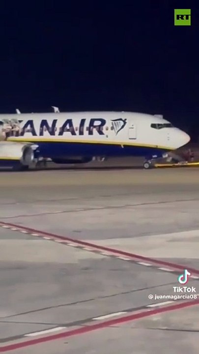 Passengers leap on WING to flee low-cost plane FIREBALL