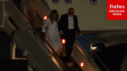 President Trump And First Lady Melania Trump Arrive In Bedminster, New Jersey, On Air Force One