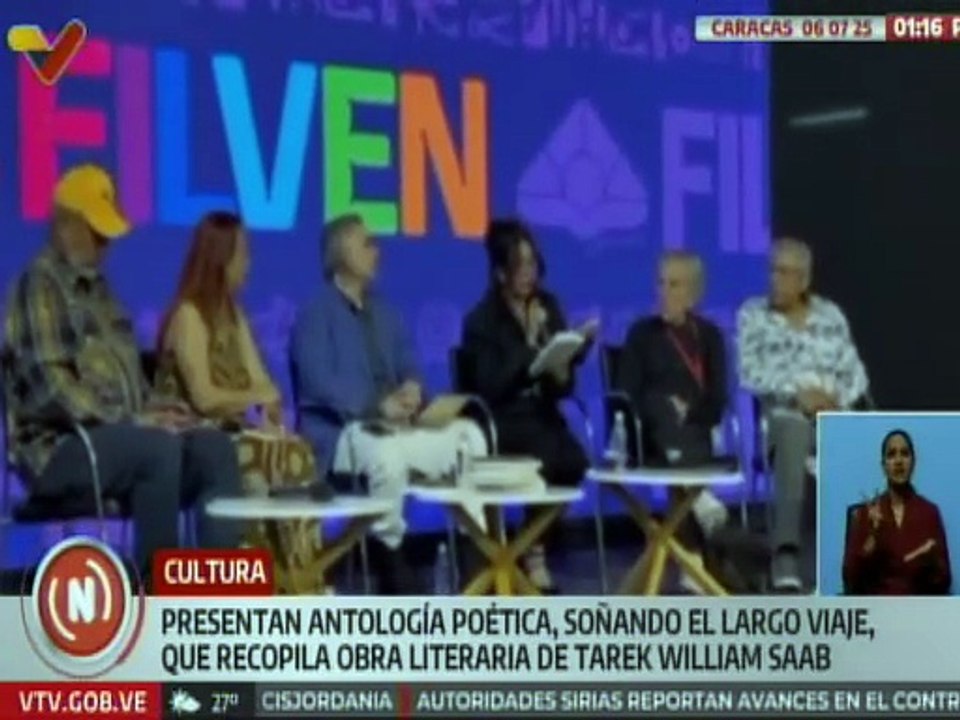 Tarek William Saab presentó su obra "Soñando el largo viaje" una antología poética