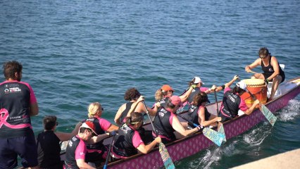 Equipo Dragon Boat Marina Valencia BCS-ACS, formado por mujeres con cáncer.