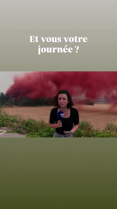 Marine Mulcey sous un canadair en direct sur BFM TV le 5 juillet 2025 ©BFM TV - Marine Mulcey