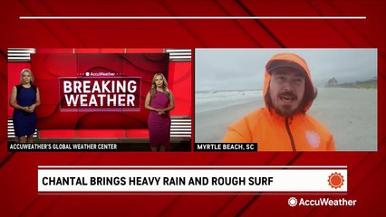 Chantal brings heavy rain and rough surf
