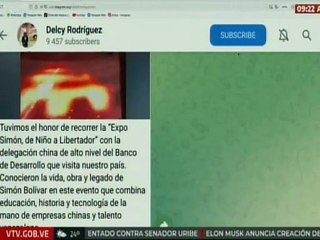 Delegación china de alto nivel del Banco de Desarrollo visitó la Expo Simón: de Niño a Libertador