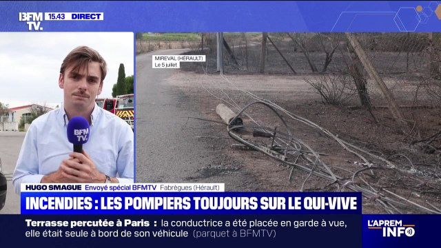 À Fabrègues dans l'Hérault, un peu plus de 200 pompiers restent sur le qui-vive même si l'incendie est circonscrit