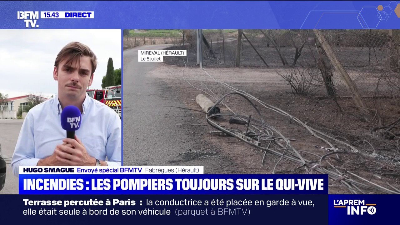 À Fabrègues dans l'Hérault, un peu plus de 200 pompiers restent sur le qui-vive même si l'incendie est circonscrit