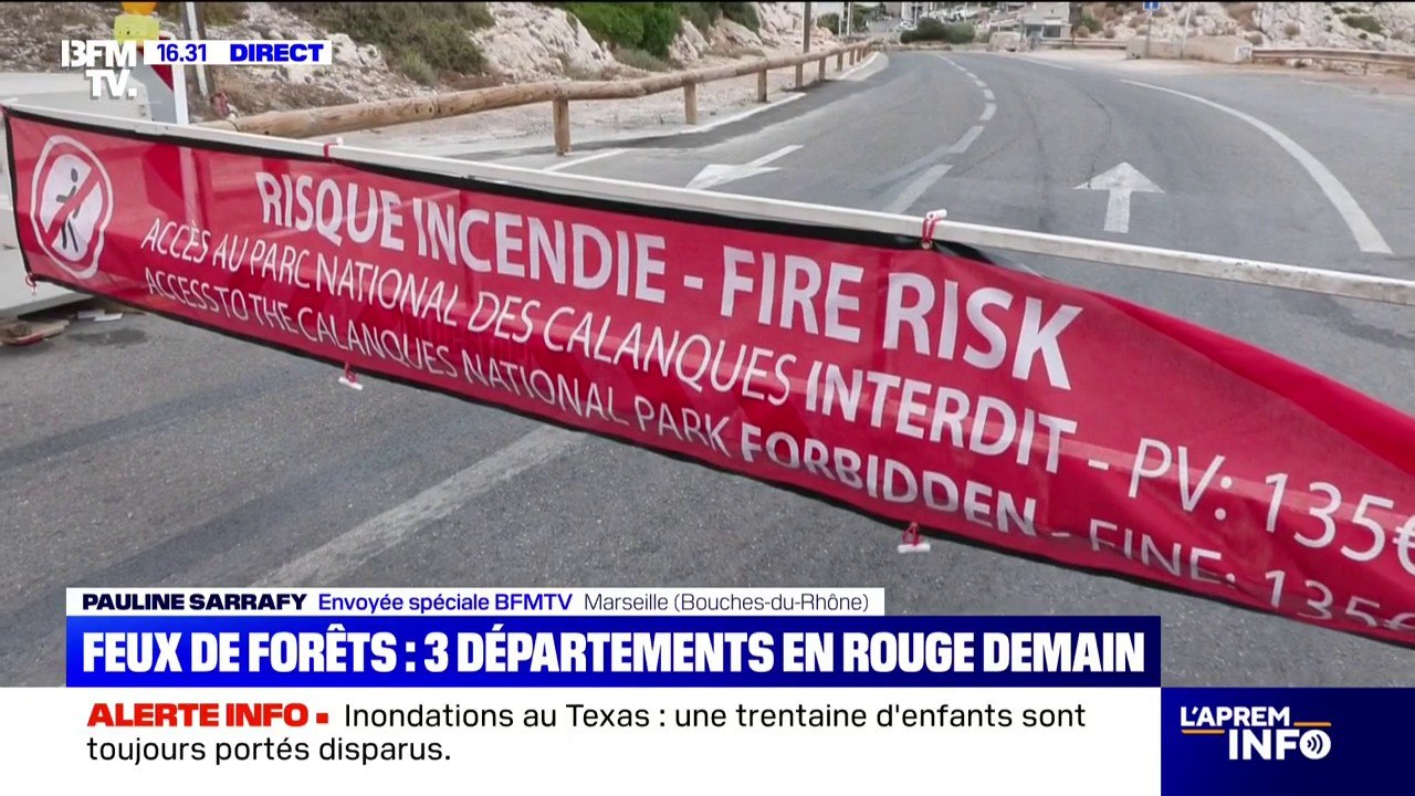 "C'est plus prudent": le parc des Calanques à Marseille fermé dû aux risques élevés de feux de forêt