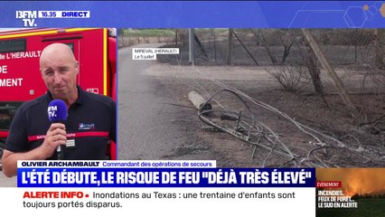 Incendies dans le sud de la France: "On a des conditions qui nous sont favorables à la lutte contre les feux de forêt", assure Olivier Archambault (commandant des opérations de secours)