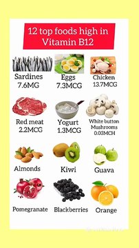 Vitamin B12 rich foods 🥝🍗