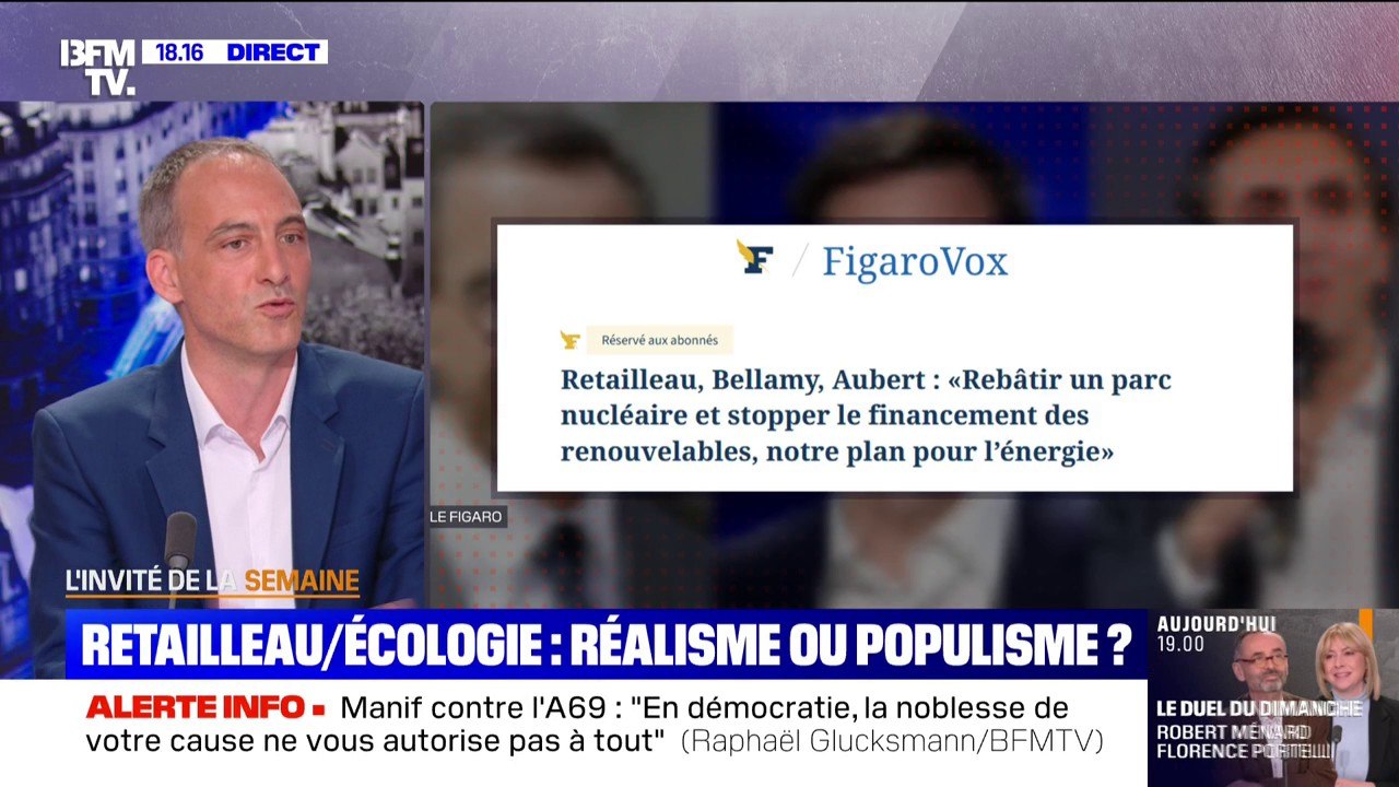 Nucléaire, énergies renouvelables... Pour Raphaël Glucksmann (eurodéputé "Place publique"), Bruno Retailleau "fait du trumpisme"