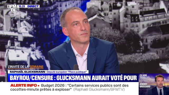 Après l'échec du conclave sur les retraites, Raphaël Glucksmann aurait voté la censure contre François Bayrou