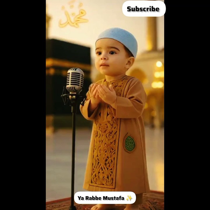 "Mini Mu’min’s First Salam ✋ | Ya Rabbe Mustafa ✨🔥 #cute baby #reciting naat #heart touching #shorts #Dailymotion #trend