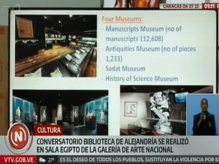 Dictaron conversatorio "Biblioteca de Alejandría: El Faro del Conocimiento" en el marco de la Filven