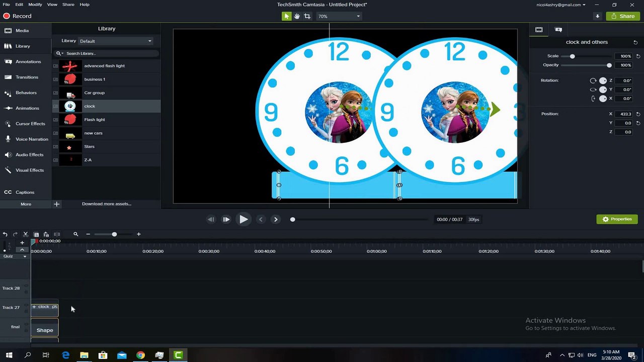 Flash clock part 2 in Camtasia studio