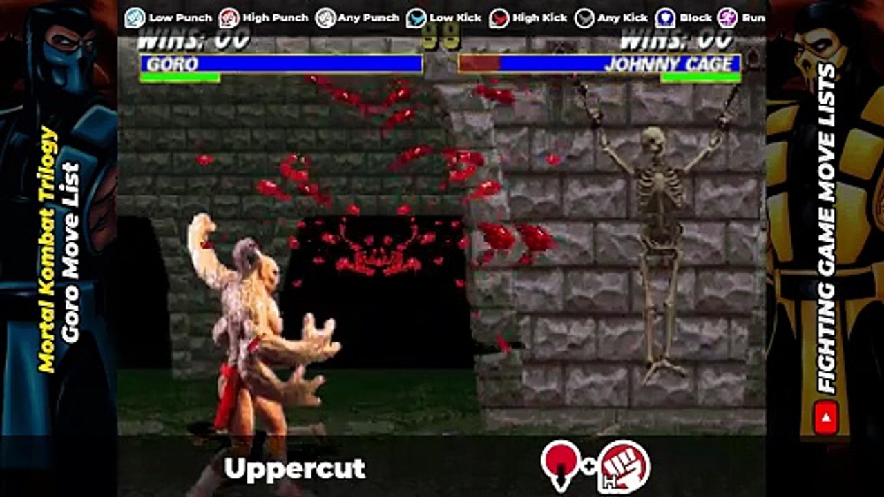 GORO MOVE LIST - Mortal Kombat Trilogy (MKT)