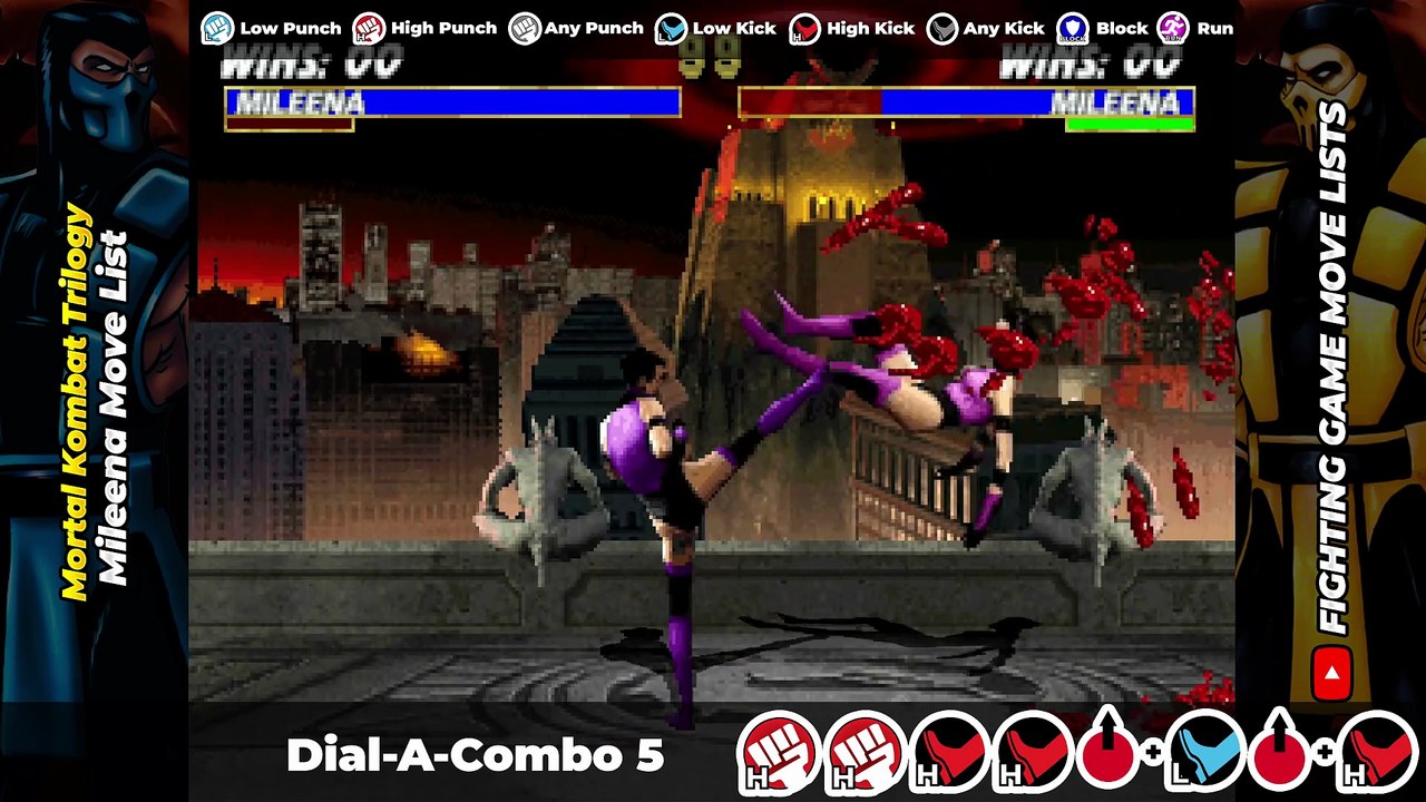 MILEENA MOVE LIST - Mortal Kombat Trilogy (MKT)