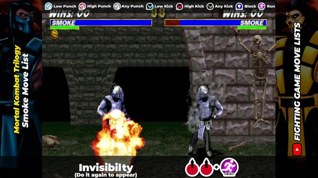 SMOKE MOVE LIST - Mortal Kombat Trilogy (MKT)