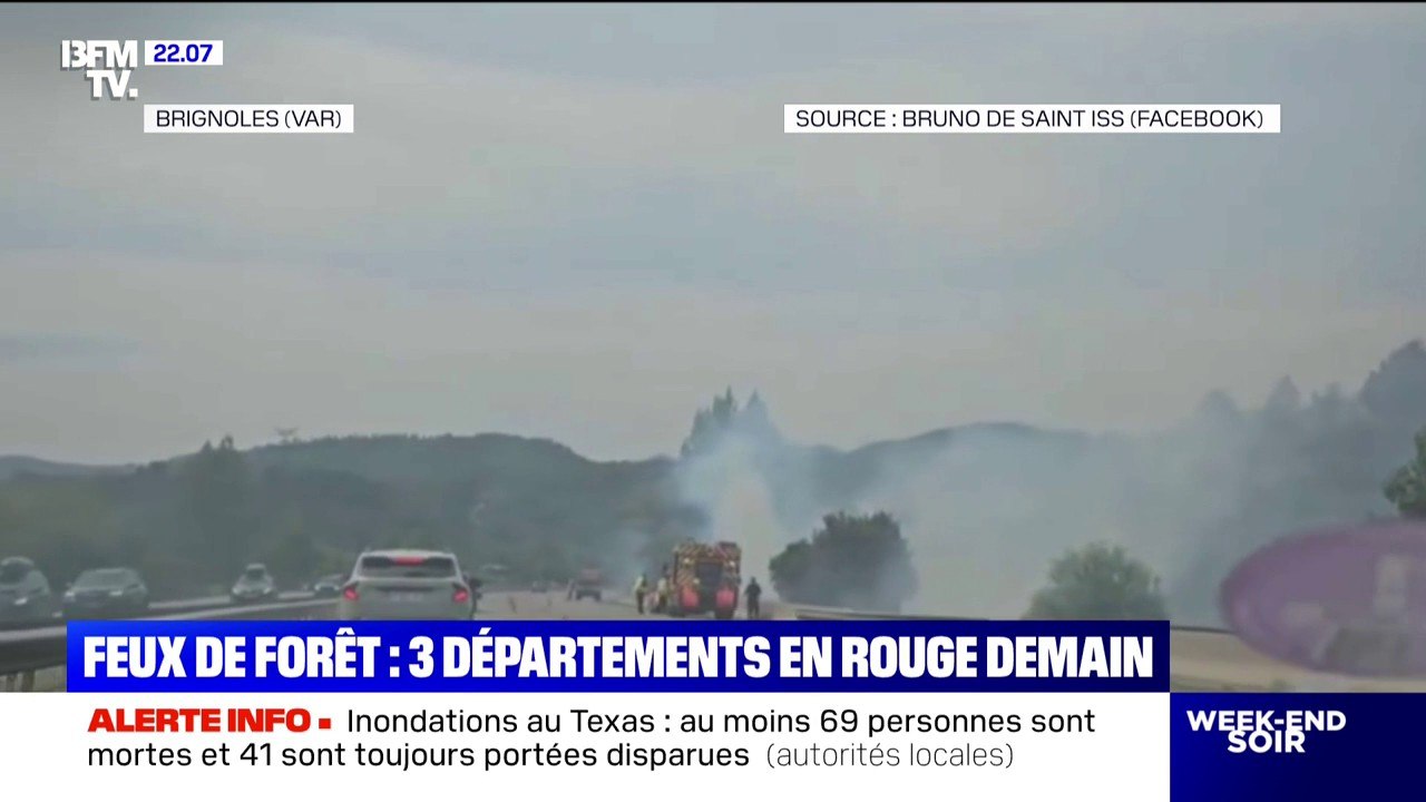 Un incendie dans le Var sur l'A8 a mobilisé 125 pompiers avant d'être maîtrisé
