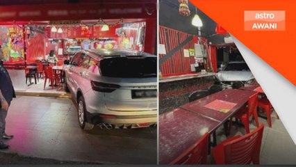 Tertekan pedal minyak punca Proton X50 rempuh cermin restoran