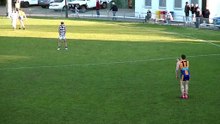 BFNL: Jack Stewart kicks goal for Golden Square v Strathfieldsaye. July 5, 2025.
