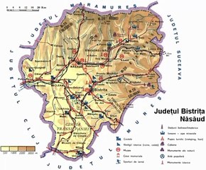 Map of Bistrita-Nasaud County. Peta Kabupaten Bistrita-Nasaud. Bistrita-Nasaud County Map. Map of County of Bistrita-Nasaud. County of Bistrita-Nasaud map. Harta județului Bistrița-Năsăud. Carte du comté de Bistrita-Nasaud. ビストリツァ＝ナサウド県の地図. 比斯特里察-内瑟乌德县地图