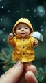 It’s raining! Tiny cute baby 👶 #cutebaby #babyvideos #babyreels #funnybaby #babiesofinstagram