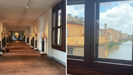 Firenze, il video del nuovo allestimento del Corridoio Vasariano con i 47 busti romani