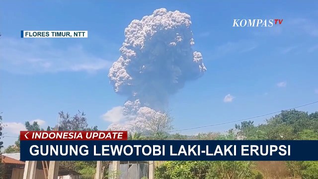 Gunung Lewotobi Laki-Laki Erupsi Lagi! Tinggi Kolom Abu Capai 18 Km, 6 Penerbangan Dibatalkan