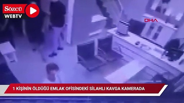 Manisa'da 1 kişinin öldüğü emlak ofisindeki silahlı kavga kamerada