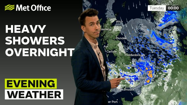 Met Office Evening Weather Forecast 07/07/25 – Showers pushing south