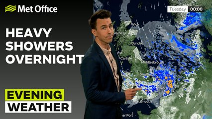 Met Office Evening Weather Forecast 07/07/25 – Showers pushing south