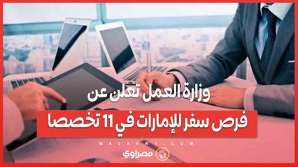 وزارة العمل تعلن عن فرص سفر للإمارات في 11 تخصصا