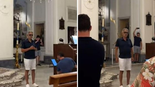 Andrea Bocelli canta l’Ave Maria a Capri: la sorpresa durante la messa nella chiesa di Santo Stefano