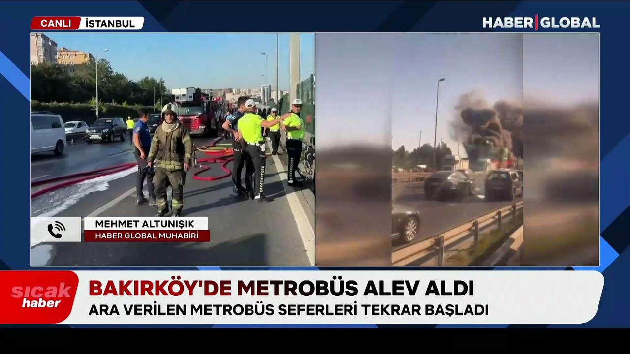 İstanbul'da metrobüs yangını