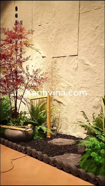Tiểu cảnh cây nam thiên trúc lá đỏ giả _ Xanhvina