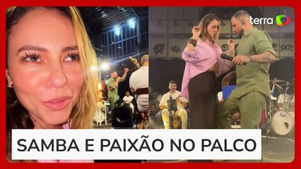 Paolla Oliveira e Diogo Nogueira dão show de dança em pagode no RJ