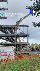 Début de la démolition des immeubles Verre et acier de Rouen