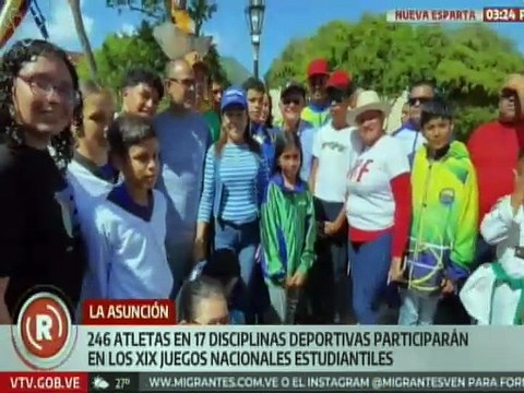 Atletas de Nueva Esparta reciben el Fuego Patrio de los XIX Juegos Deportivos Nacionales Estudiantiles