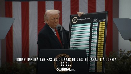 Trump imporá tarifas adicionais de 25% ao Japão e à Coreia do Sul
