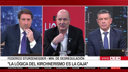 Federico Sturzenegger en A24: "Toda la lógica del kirchnerismo es la caja del Estado"
