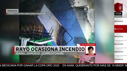 Rayo cae en escuela de Veracruz y desata incendio provocando un corto circuito