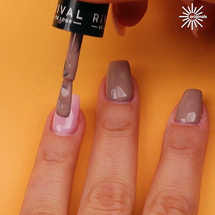 Fall-ready nails with french tips and stickers 🤎