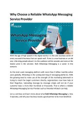 Why Choose a Reliable WhatsApp Messaging Service Provider (1)