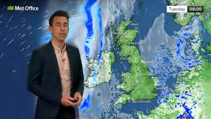 Met Office Tuesday morning weather forecast 08/07/2025