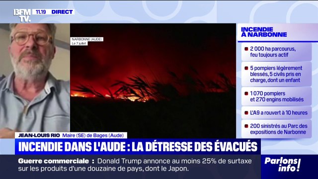 Incendie dans l'Aude: le maire de Bages indique que 360 à 380 personnes ont été évacuées dans sa commune