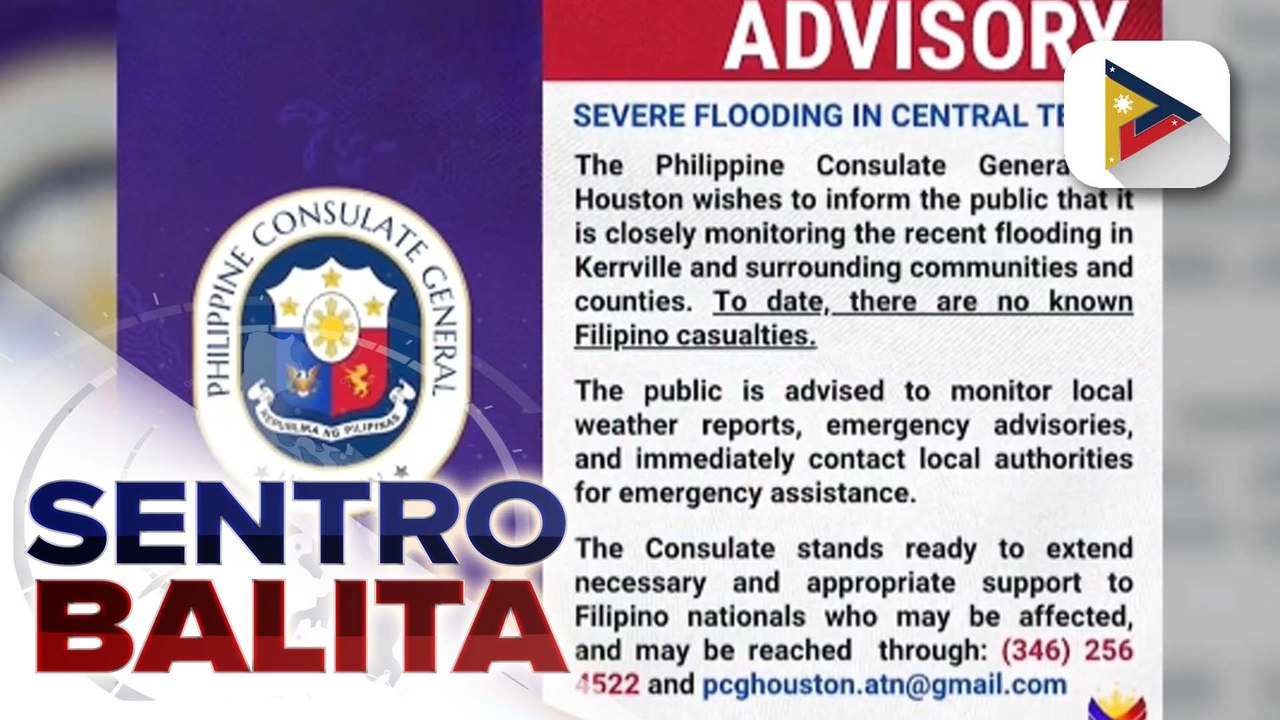Mga Pilipino sa Texas, nananatiling ligtas sa kabila ng matinding pagbaha ayon sa PH Consulate; agarang tulong, tiniyak
