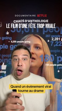 Aujourd’hui on regarde ce nouveau documentaire Netflix Chaos d'anthologie : Le film d'une fête trop virale qui raconte l’histoire d’un évènement viral qui tourne au drame ! Si tu l’as déjà vu dis-moi ce que t’en as pensé en commentaire ☺️