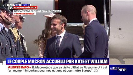 Royaume-Uni: Emmanuel et Brigitte Macron accueillis par le couple princier